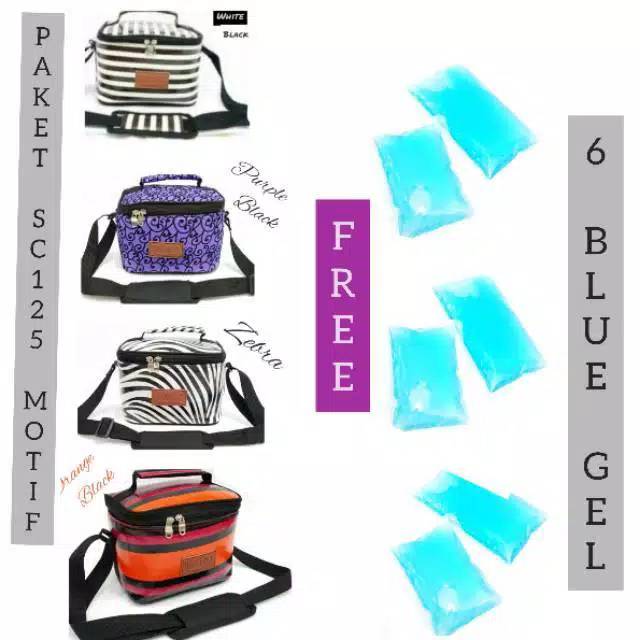 Promo murah hemat ! Cooler bag tas asi  + 6 Blue gel