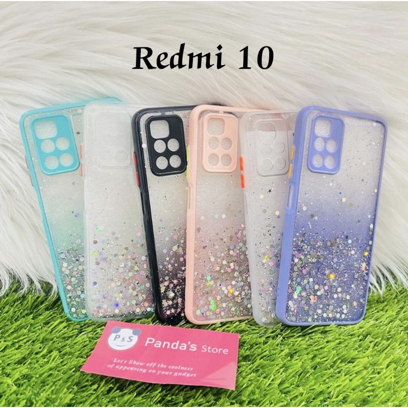 Glitter Case Redmi 10 Funny Color Dengan Pelindung Kamera (PsS)