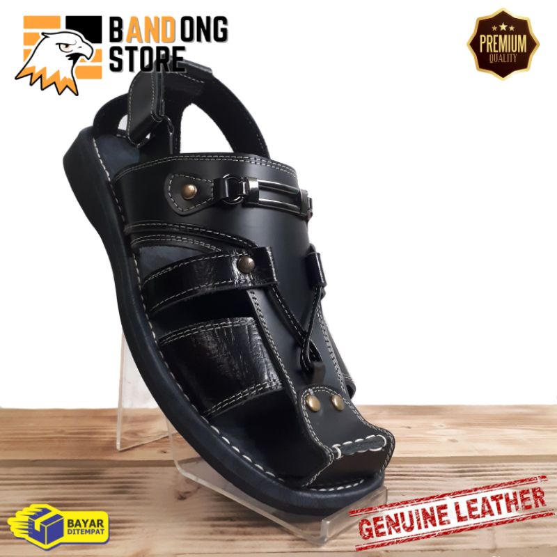 Sandal pria kasual kulit asli sepatu pria tali original kulit asli sepatu sandal gunung kulit asli