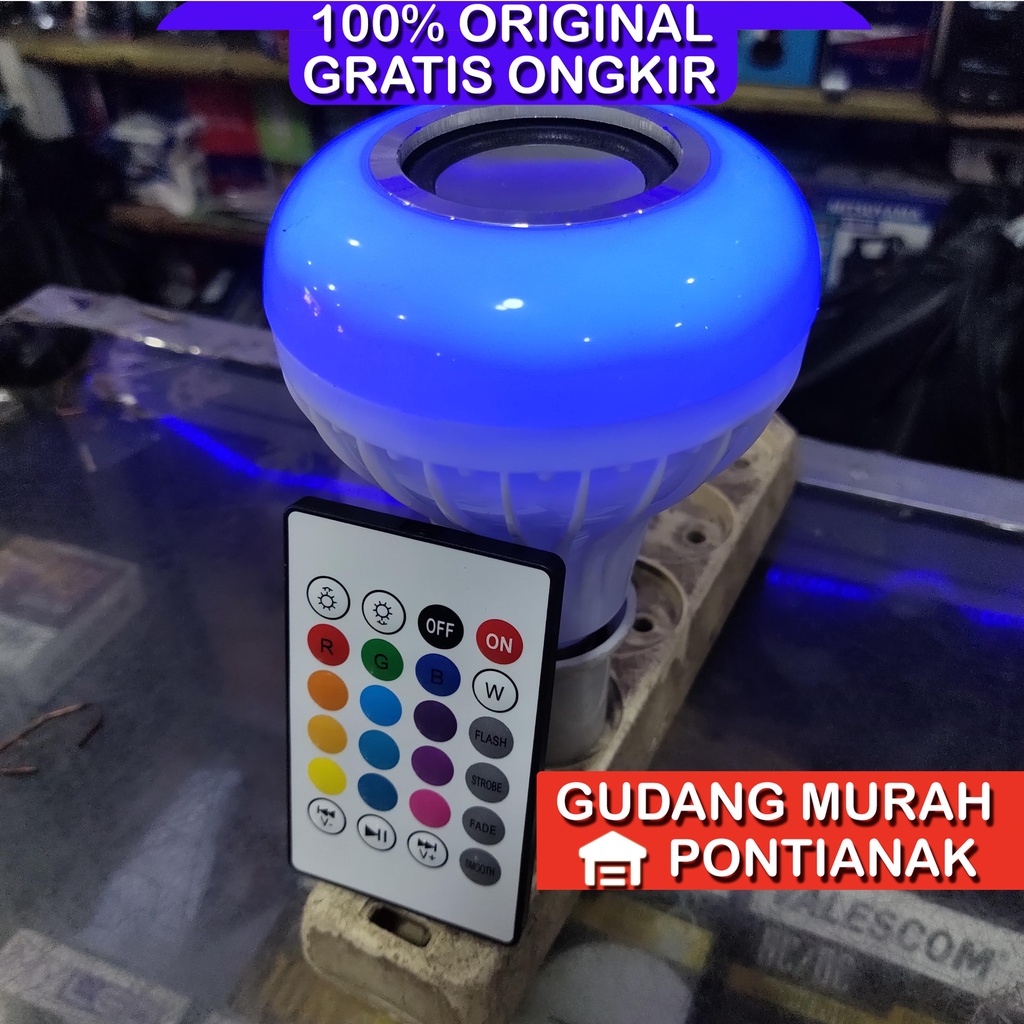 Lampu Bluetooth dengan Speaker Mitsuyama + REMOTE warna warni bisa di control atau 1warna  MS 0707