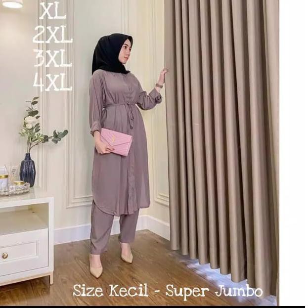 Langsung Dibeli$  Aurelia set(M,L,XL,XXL,XXXL,XXXXL)Daily Set 2 in 1,Bahan Katun Rayon Viscose, Baju