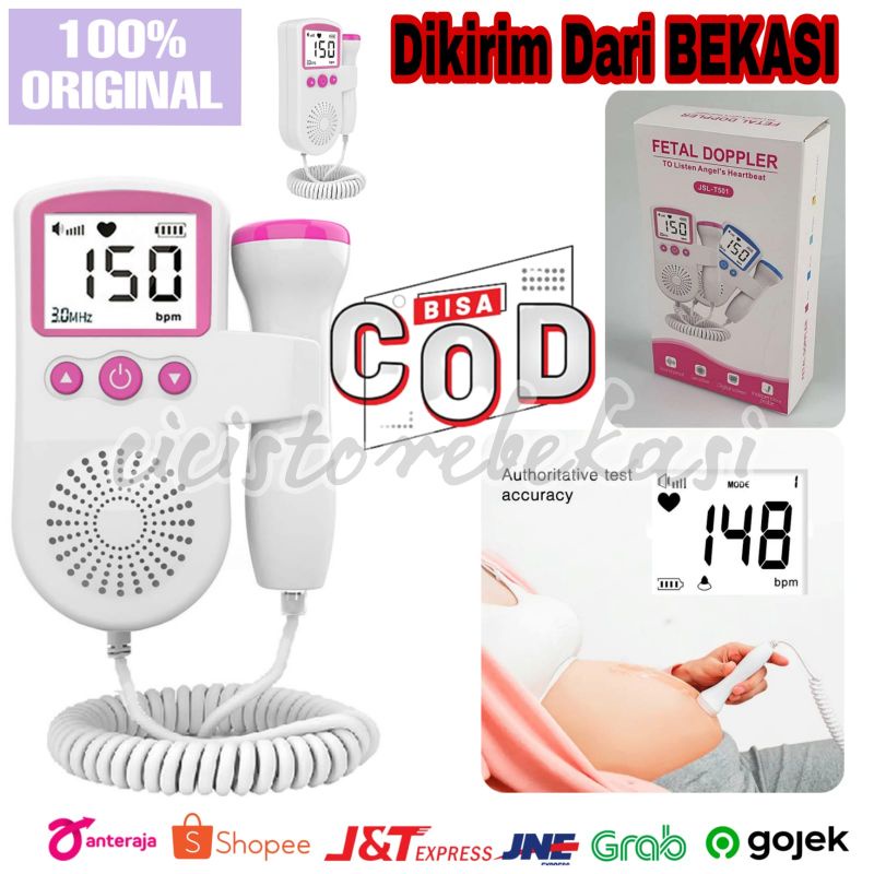 TaffOmicron Alat Deteksi Jantung Janin Bayi Fetal Doppler Heartrate TANPA GEL