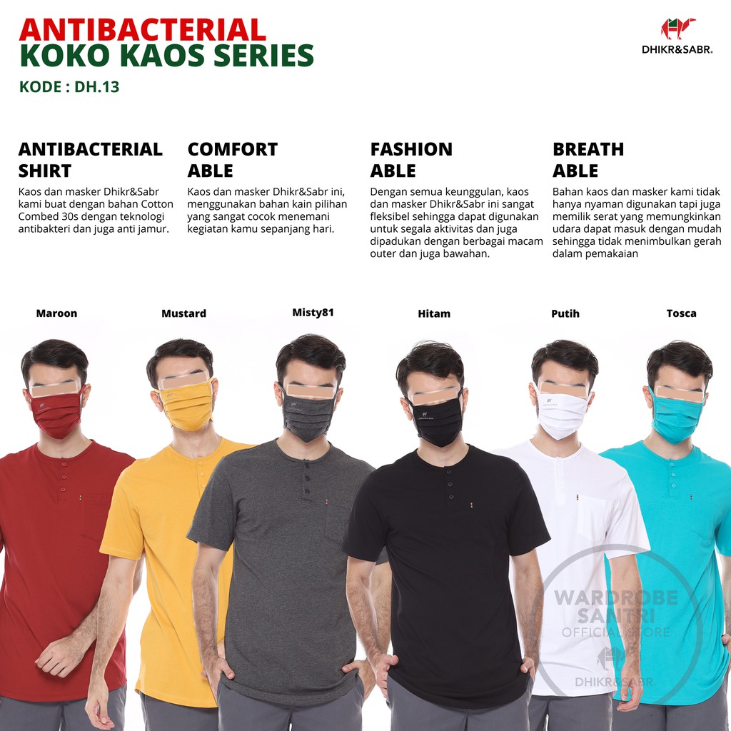 Koko kaos anti bakteri authentic dari Dhikr&Sabr Pusat Bandung