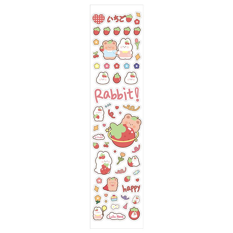 [littlecrab] Stiker 2d Tumblr Aesthetic Kelinci Sticker PVC Korean Rabbit Cute Girl Love Bear Stiker Lucu Dekorasi Gelas Diary DIY Ins Stationary Kit B