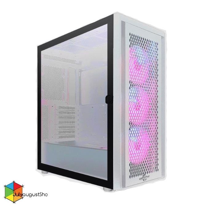 CUBE GAMING STALLA White - ATX Tempered Glass + 3pcs RGB Fan