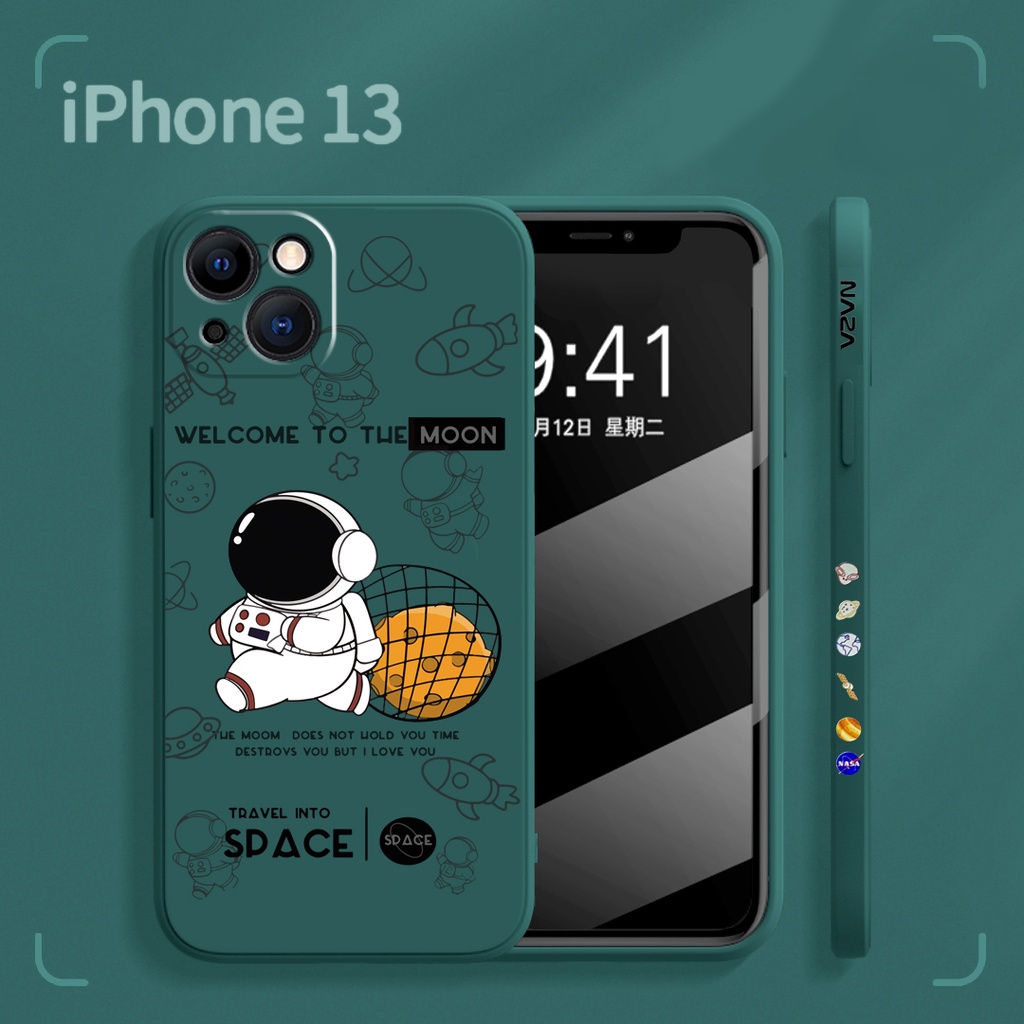 Hand strap + silicone astronaut case iphone 11 pro max 12/13 pro max Xs max XR 7plus/8plus 7/8/se2020 Square all-inclusive shockproof soft case