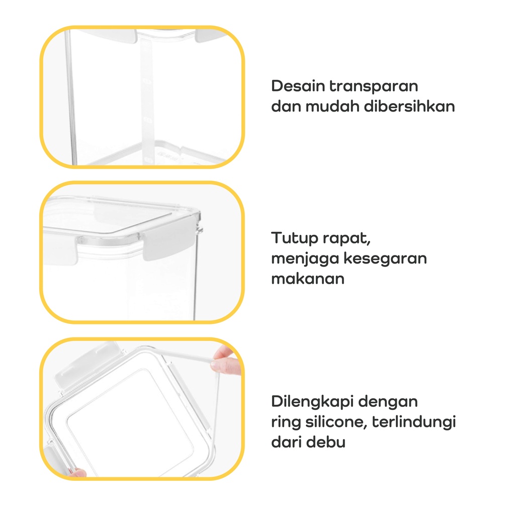 【IKONE】KOMI Kotak toples Penyimpanan Makanan Serbaguna Kedap Udara Food Storage Tempan Penyimpanan Beras Biji Bijian Toples Food Container Kusu Besar