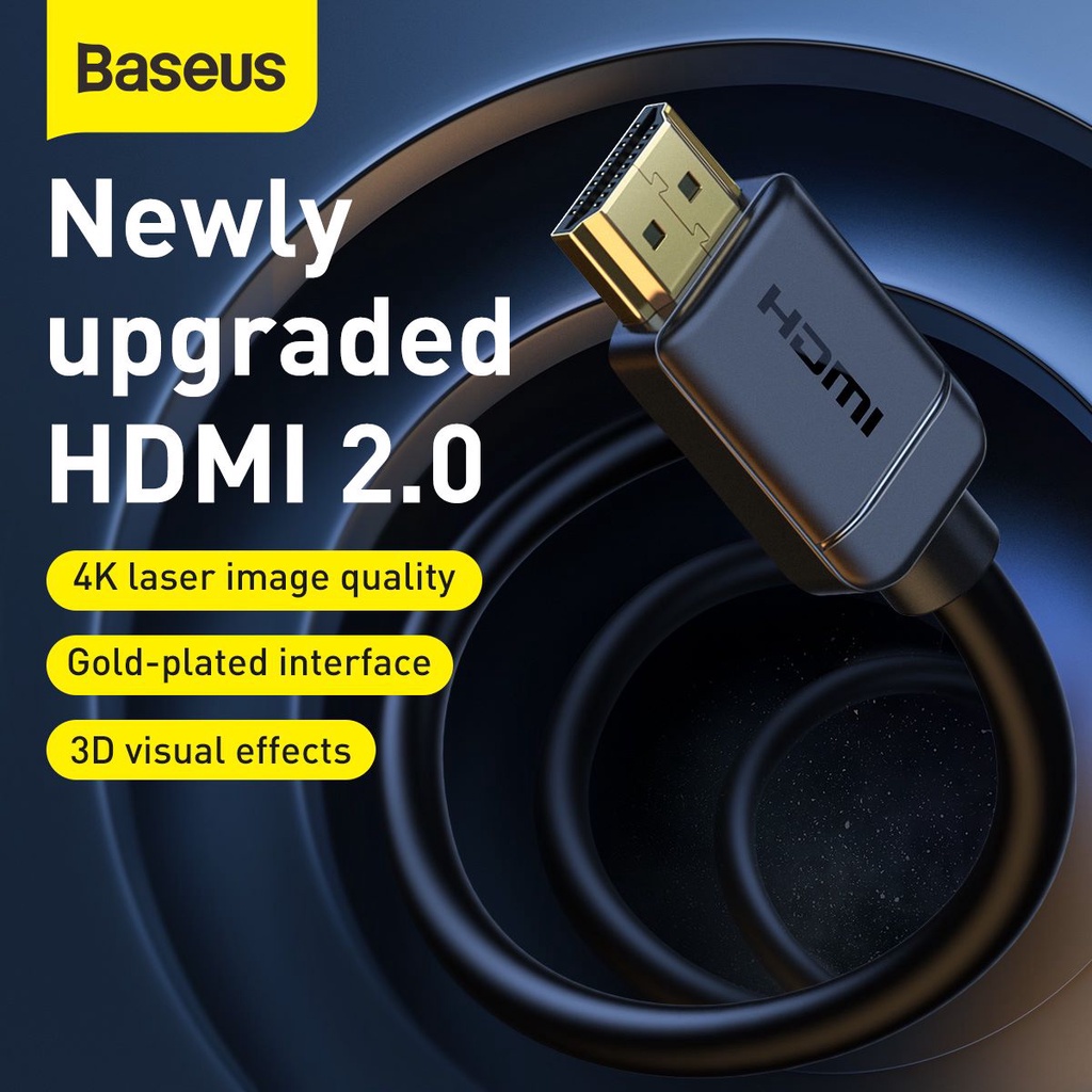 Baseus Kabel HDMI to HDMI 2.0 4K 60Hz 1m/2m/3m/5m/8m