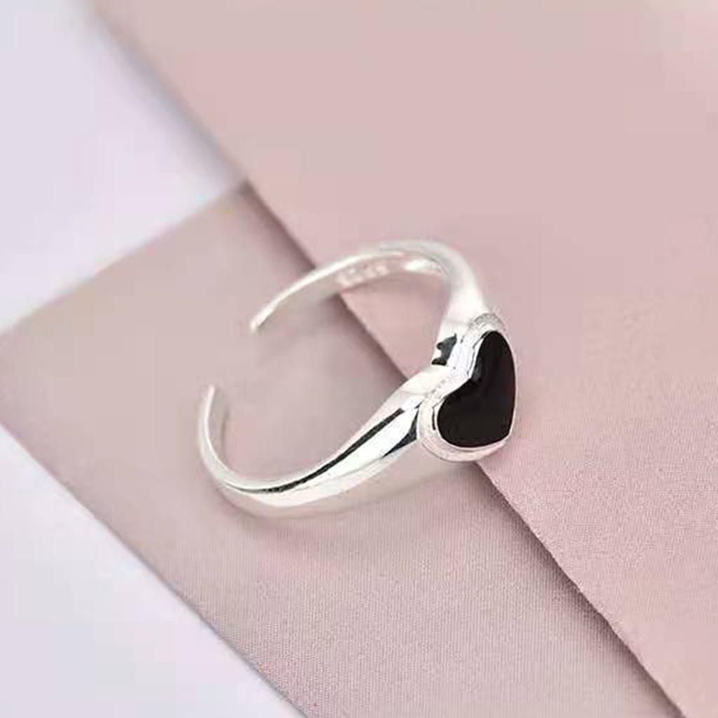 Hu Hu Hu Hu Hu Alat Bantu Pasang Kacamata♡ Cincin Susun Bentuk Hati Bahan Alloy Anti Alergi Untuk Wanita