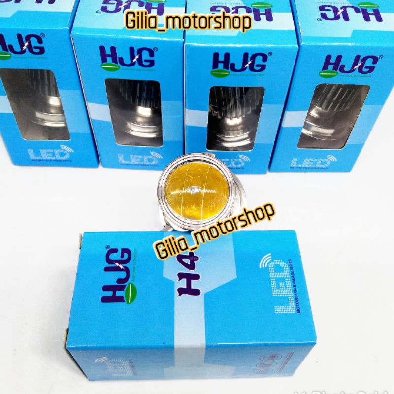 Bohlam Lampu Depan Laser H4 HJG Original Hi/Low Putih/Kuning  2 warna Untuk Motor &amp; Mobil