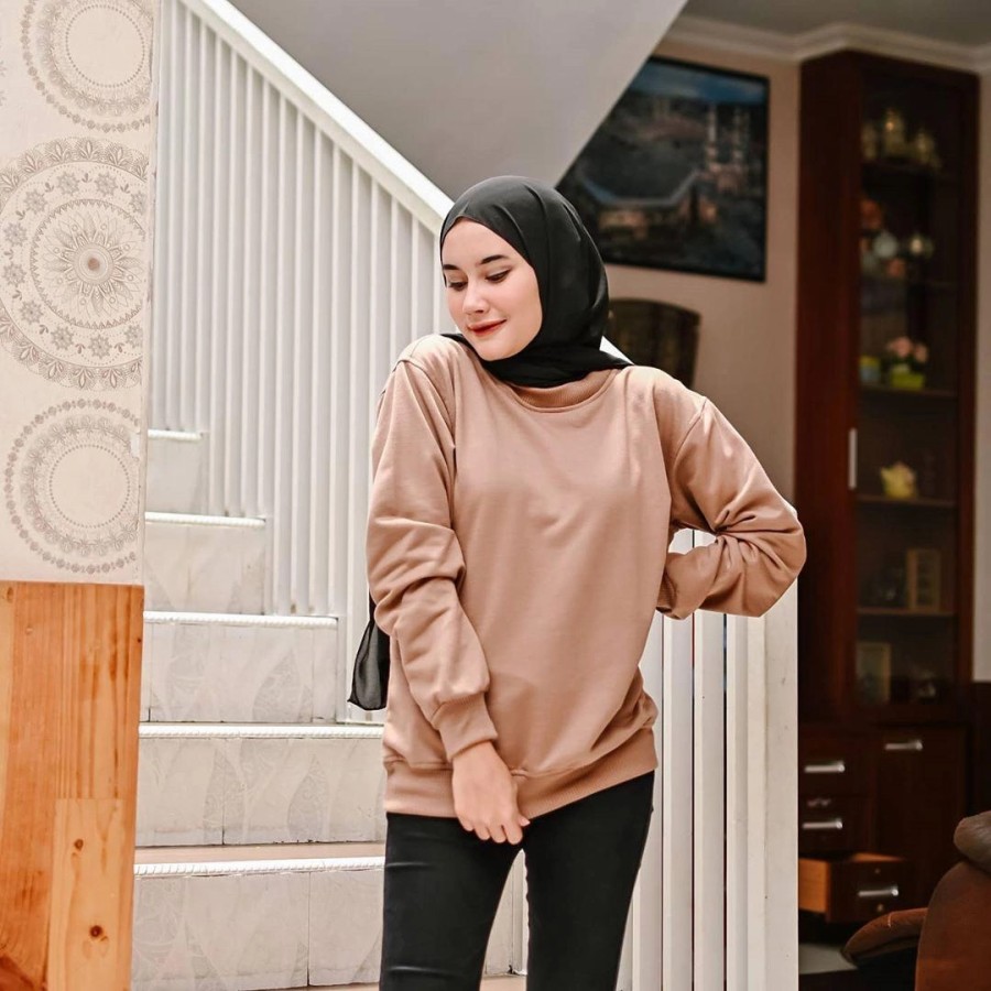 SWEATER POLOS BASIC CREWNECK PRIA WANITA KEREN MURAH KANTOR SEKOLAHAN