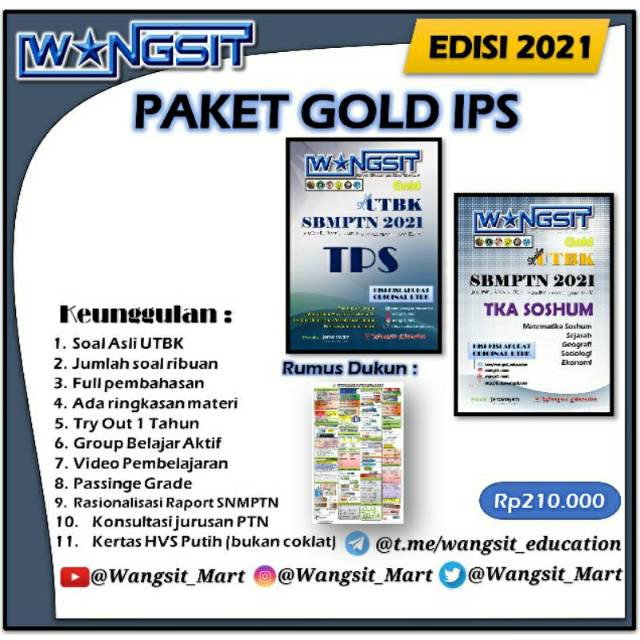 Paket Buku Wangsit SPOILER UTBK || SBMPTN 2021 GOLD IPS