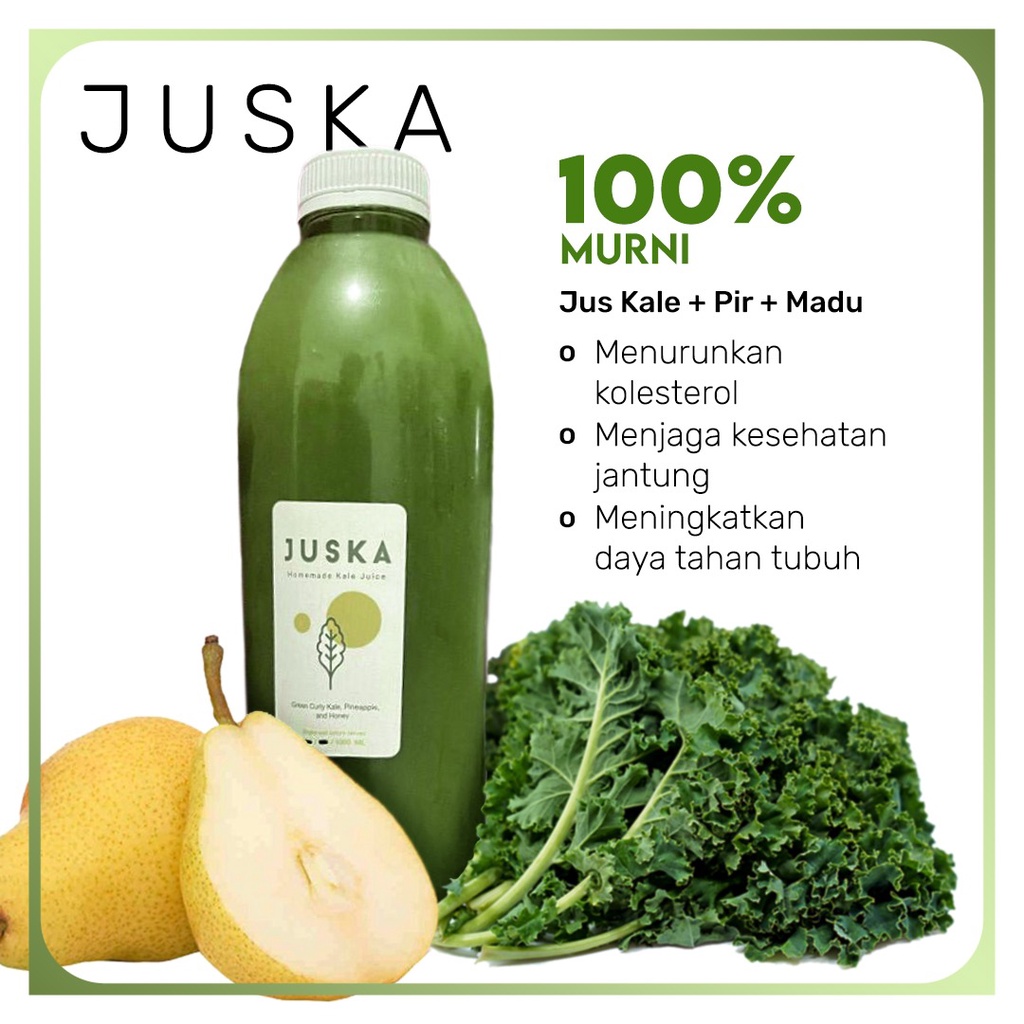 

Jus Segar Kale + Pear + Madu 1 Liter / 500 ml / 250 ml by JUSKA