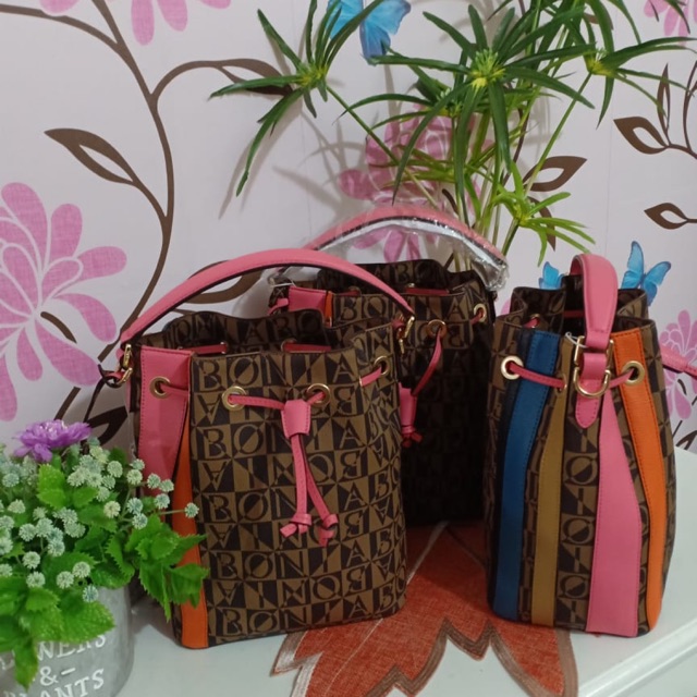 SALE TAS BONIA SERUT MONOGRAM COLORFUL ORIGINAL 100%