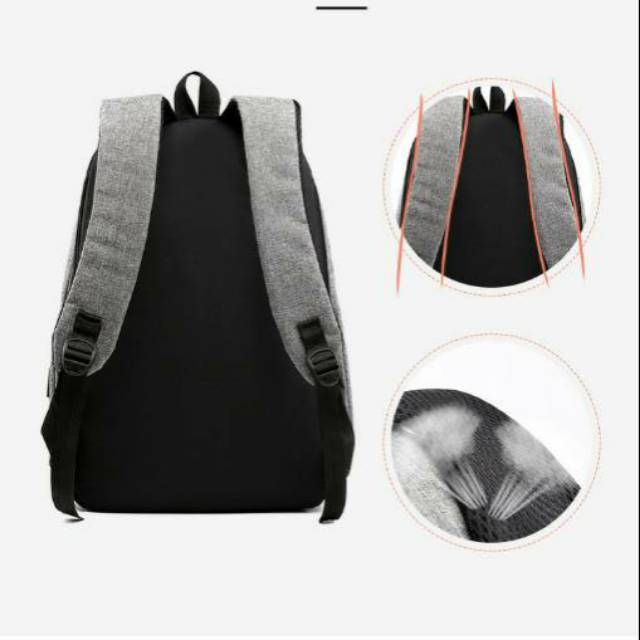 Tas Ransel USB sekolah laptop laki-laki/perempuan anti maling smart backpack daypack kualitas impor