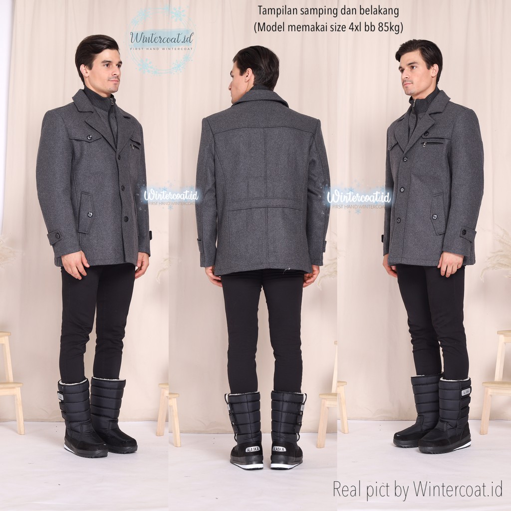 READY INDONESIA XAVIER Men Wool Coat Winter Mantel pria cowok musim dingin big size jumbo plus size