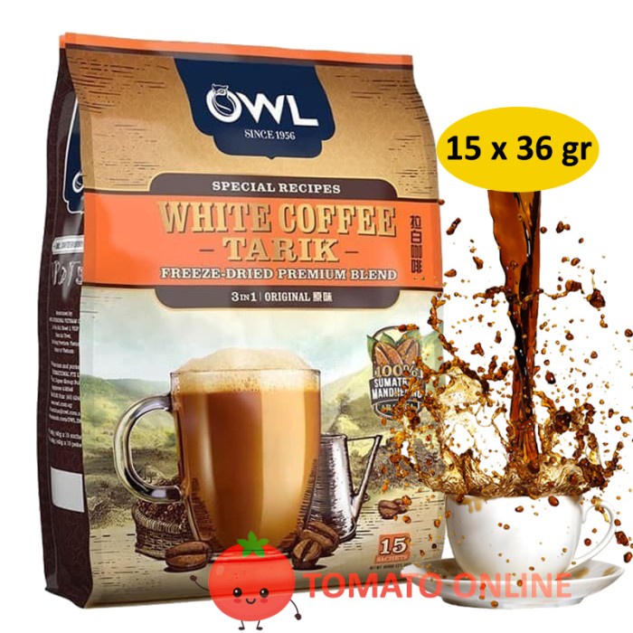 

OWL White Coffee Tarik ORIGINAL / 1 PACK isi 15 Sachets ( 540 gram )