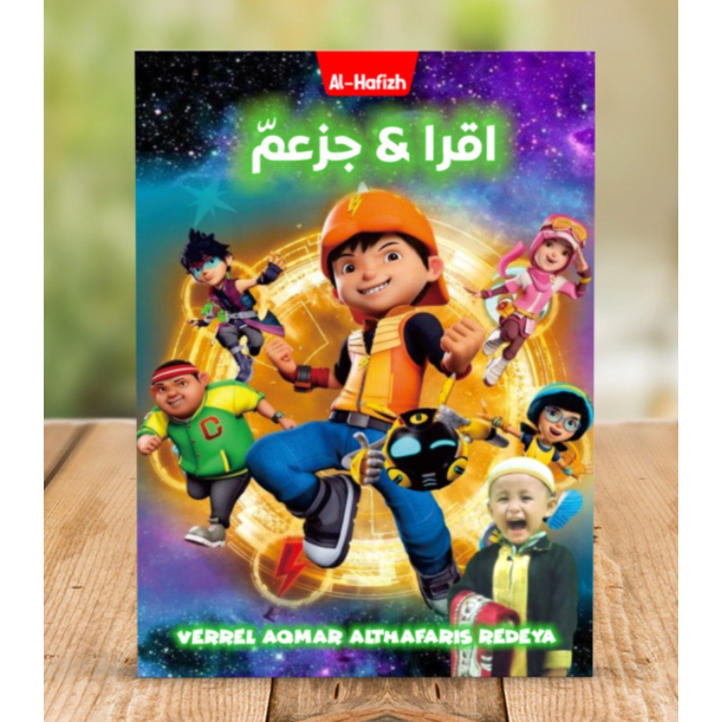 Buku Iqra Iqro Hard cover Anak Balita Terjemah Lengkap Gratis  Custom Nama Dan Foto-boboiboy