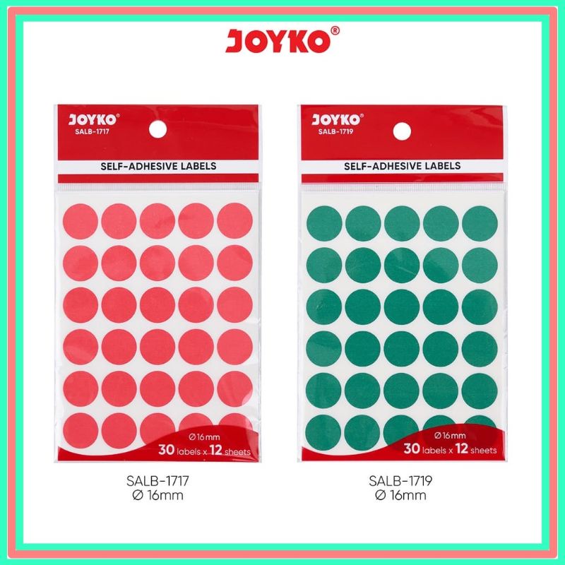 

[12 LEMBAR] LABEL STICKER WARNA/SELF-ADHESIVE LABELS COLOR JOYKO