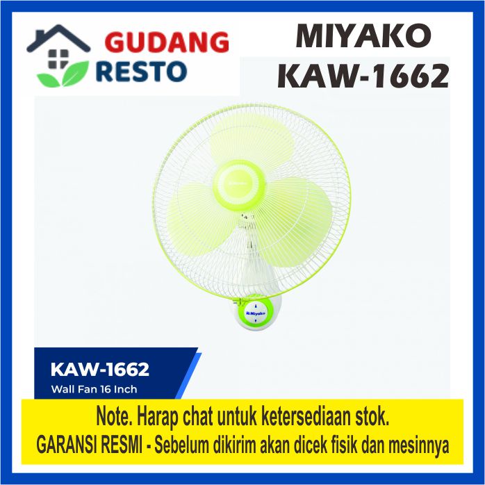 MIYAKO KAW 1662 KIPAS ANGIN DINDING 16 INCH WALL FAN / TEMBOK / GANTUNG KAW1662 16&quot; GARANSI RESMI