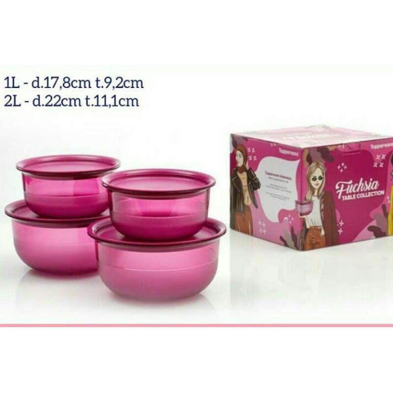 fuchsia table collection with box