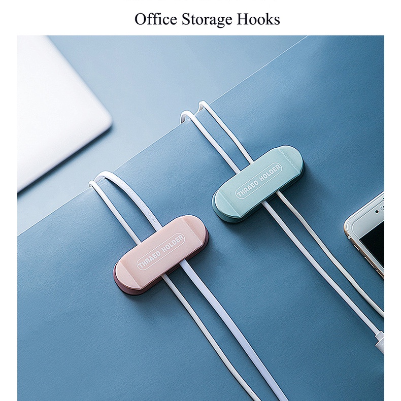 CABLE HOLDER CLIP ORGANIZER GANTUNGAN CANTOLAN KABEL CHARGER STOP KONTAK KLIP LISTRIK HOOK KAIT MEJA HM017 - XOBOX.ID