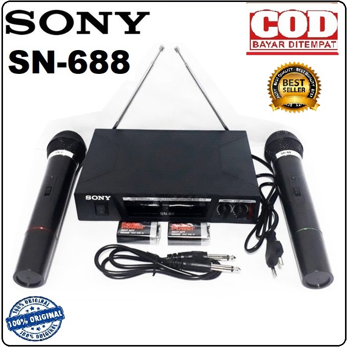 Microphone Wireless SONY SN- 688 Microphone Double Wireless suara mantap