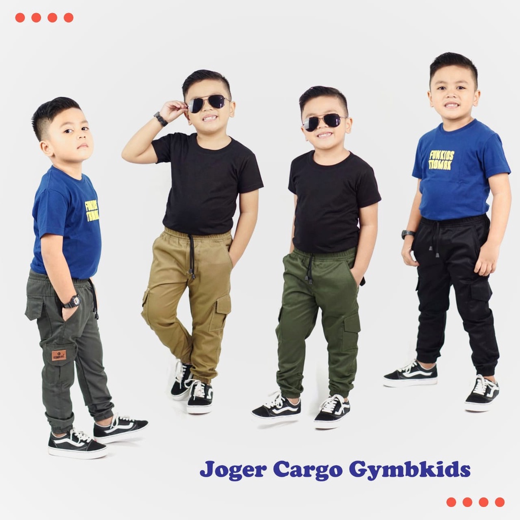 3-10 Thn Jogger Joger Chinos Chino GymbKids Cargo Anak Laki Laki Cowok PREMIUM