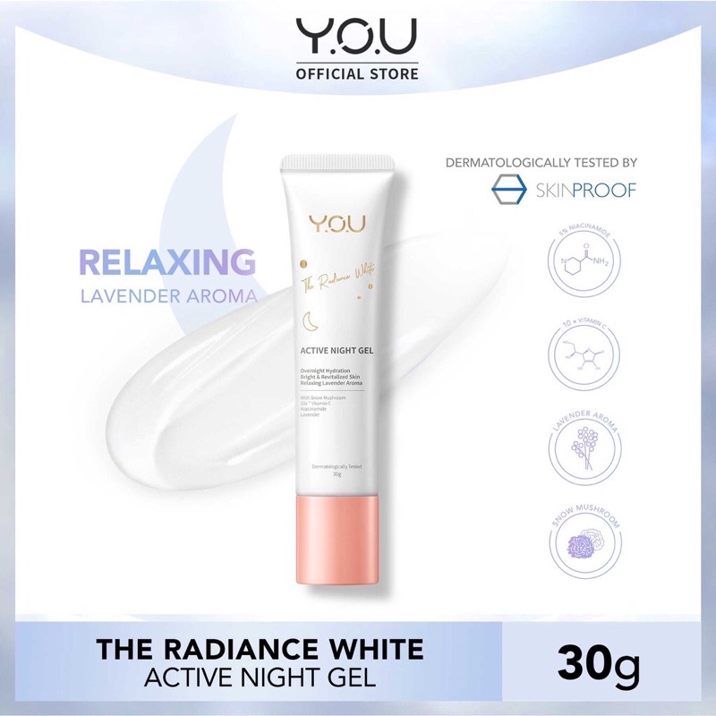 Kosmetik You Radiance White Series Paket (Essential toner,Day Cream,Night Gel,Facial Foam,Nourishing Serum)
