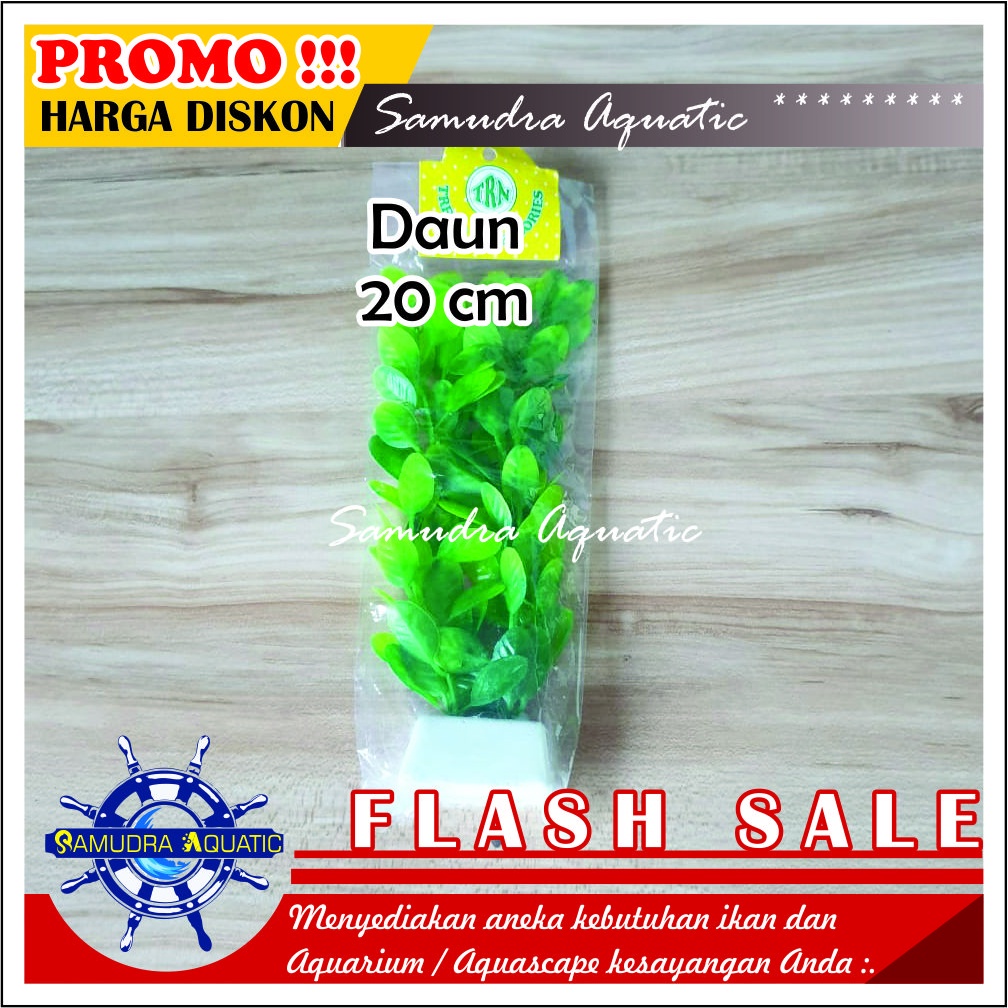 Tanaman Hias Aquarium DAUN 20CM, Hiasan Bunga Plastik Aquarium Aquascape