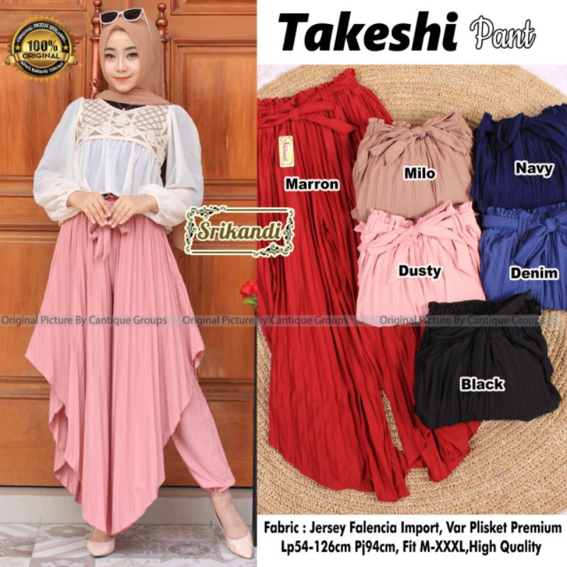 Takeshi pant celana wanita plisket by srikandi