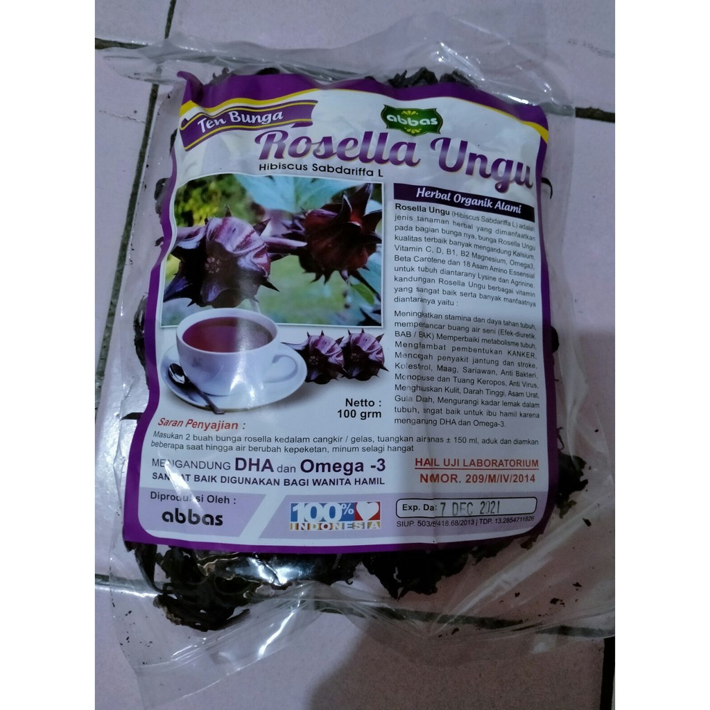 

Teh bunga rosela unggu kemasan 100 gram