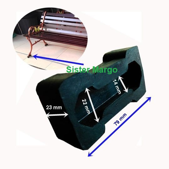 Karet Alas Kaki Kursi Meja Taman Besi Tempa Besar P79 Hitam Bagus - 2Pcs