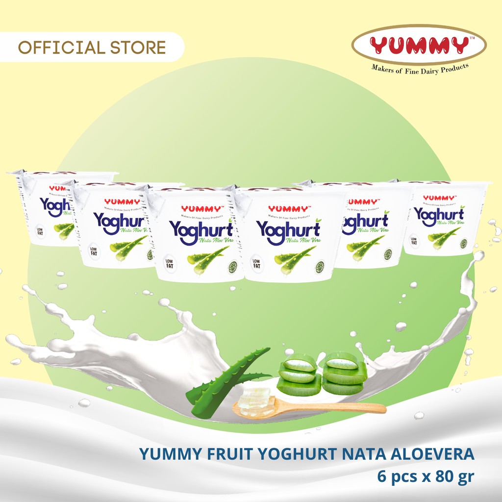 

Yummy Fruit Yoghurt Nata Aloevera 6 x 80g