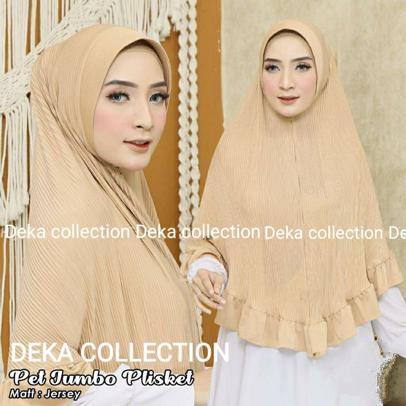 Jilbab Bergo Pet Rempel Jumbo Plisket