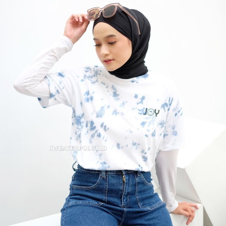  KAOS  TIE  DYE  TSHIRT COTTON BAMBOO NAVY BLUE PRIA  WANITA 