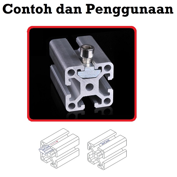 [HAEBOT] Nut Hammer Mur Kotak Aluminium Profile 2020 M5 M6 5mm 6mm 5 6 mm CNC Rigid Fixed AP2020 Pengunci AP 2020 20mm T Slot V Frame 3D Printer Mesin Otomasi