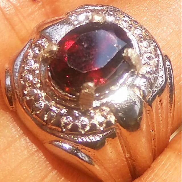 Cincin Batu Mulia Natural Pyrope Garnet Ceylon Batu Mulus Mantap Full Serat Kilau Mantul Asli Alam A