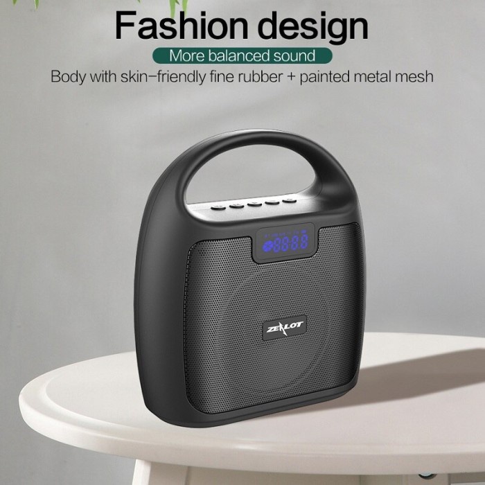 Zealot Portable Bluetooth Speaker Super Bass FM Radio - S42 - Black