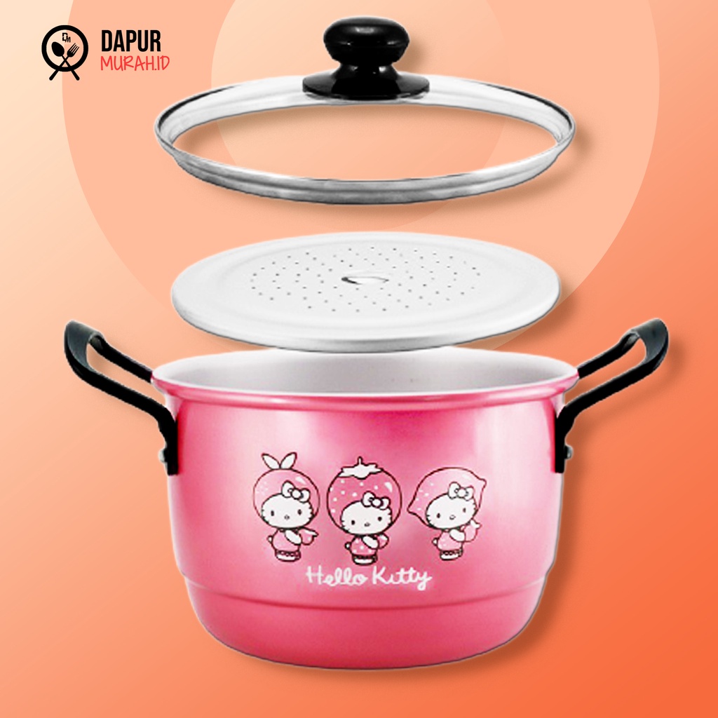 Maspion Panci Hello Kitty 18 DH - Steamer Pink