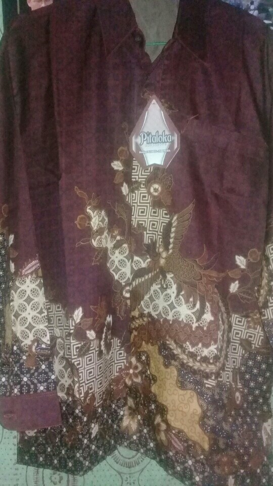 Kemeja Batik Semi Sutra Pria Lengan Panjang