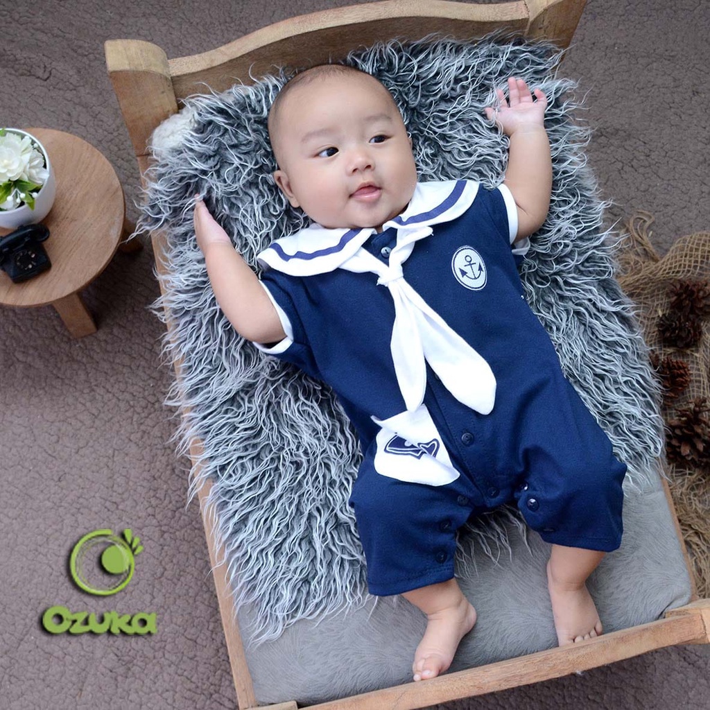 Baju Anak Bayi Laki Laki Jumper Romper Pelaut Sailor Ozuka