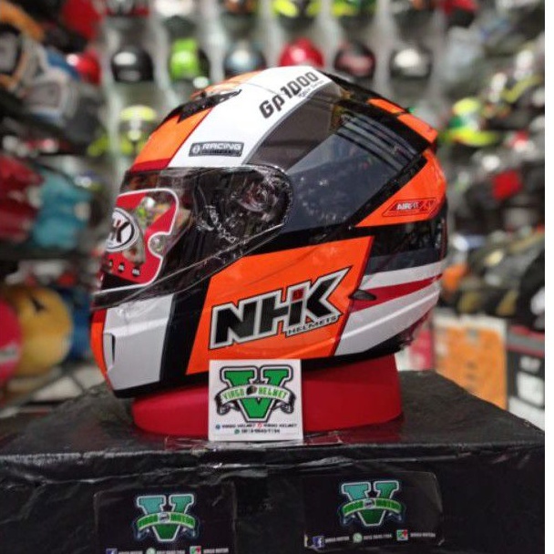 NHK GP1000# SXR BLACK ORANGE/DOUBLE VISOR