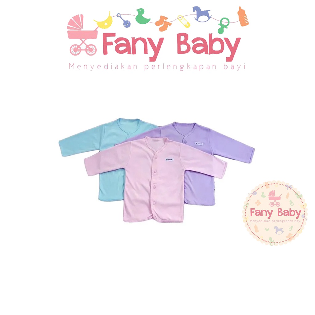 ARUCHI SETELAN KANCING DEPAN LENGAN PANJANG POLOSAN [NB, S, M, L]