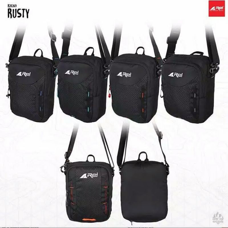 Tas Slempang Outdoor Adventure Original Arei Seri Rusty free rain cover