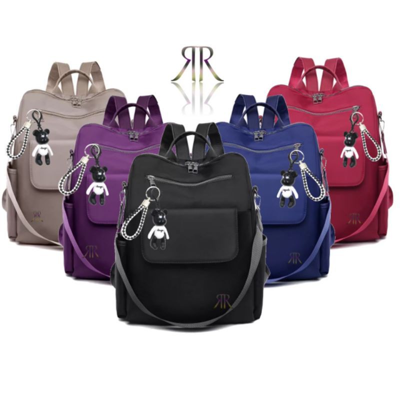 TAS RANSEL WANITA ANTI AIR MODEL KOREAN STYLE BACKPACK  MULTIFUNGSI KERJA SEKOLAH KULIAH BAHAN NYLON