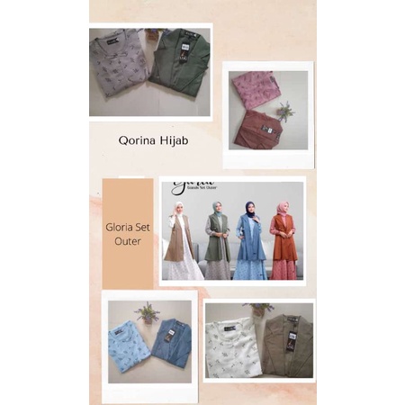 Gamis set outer / Lubi Gloria  set outer / Lubi gamis terbaru / gamis kekinian