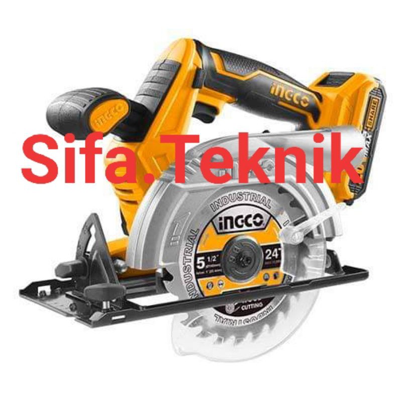 CSLI1401 CORDLESS BATERAI CIRCULAR SAW GERGAJI KAYU BLADE MINI 6" 20V UNIT INGCO