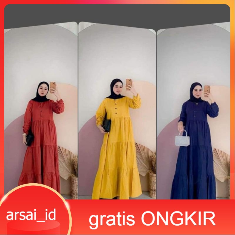 gamis kirania BUSUI / gamis rempel / rayon premium / maxi dress / gamis polos