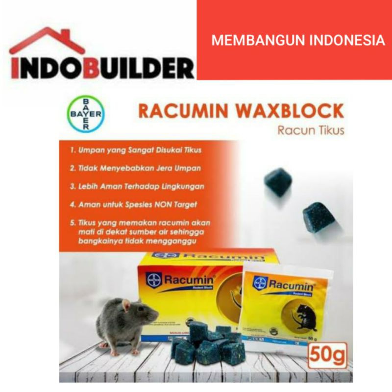 RACUN TIKUS RACUMIN 50 GRAM WAX BLOCK BAYER / OBAT TIKUS